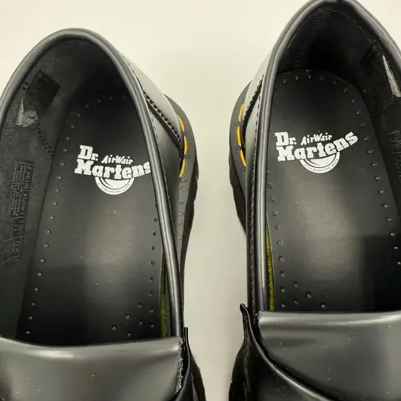 Dr. Martens Unisex Adrian Quad Black Leather Platform Loafers - Size 10 Men's - Picture 5 of 16
